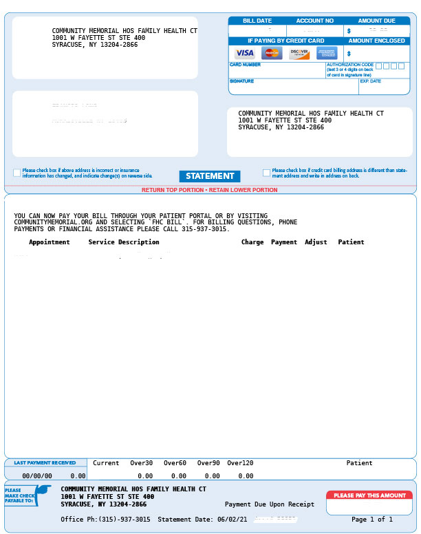 sample billing statement