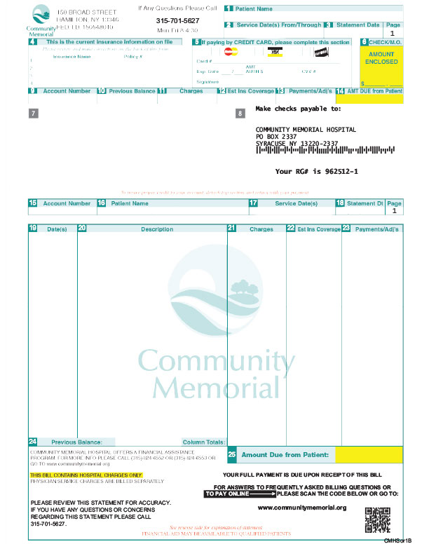 Medical Billing Information Community Memorial Hospital