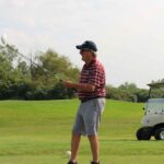 Golfer driving a shot