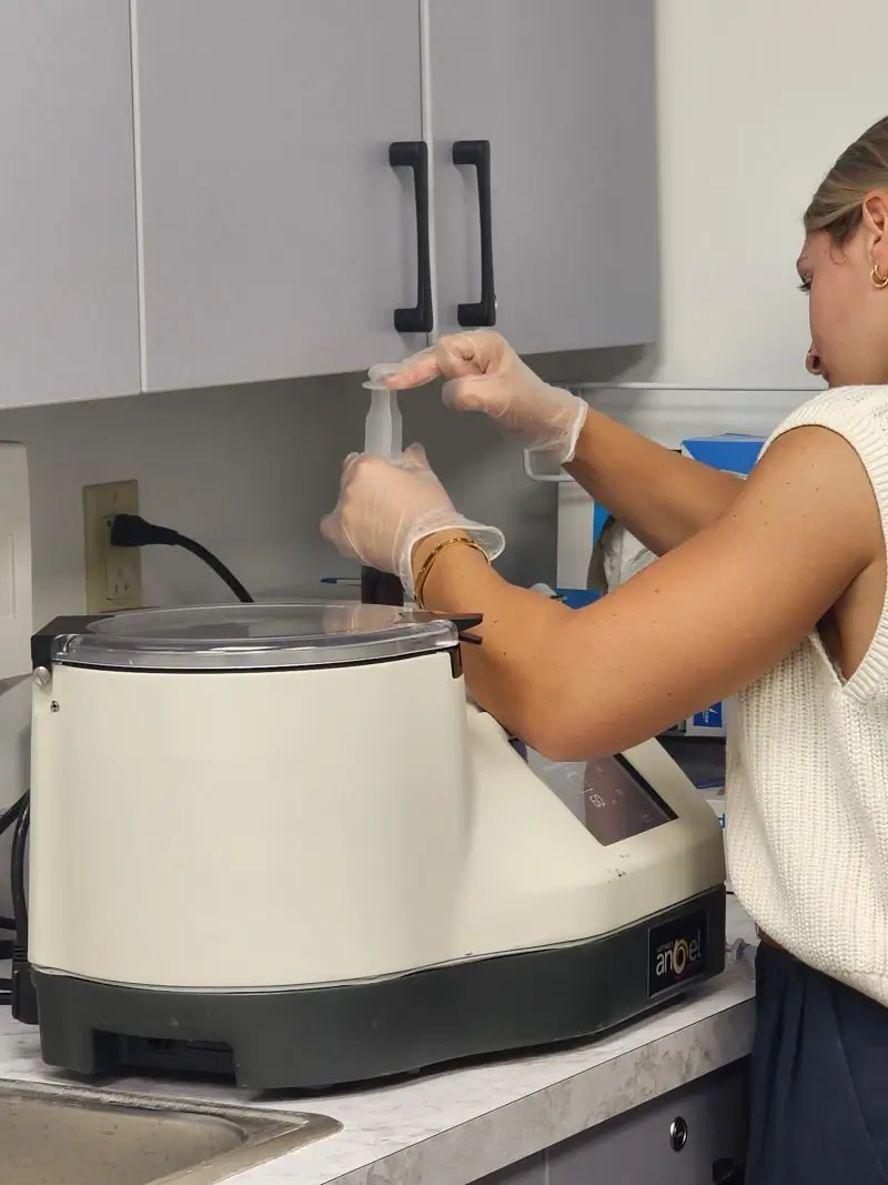 lab technician preparing samples