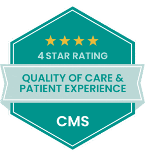 2026 4 star rating for quality of care and patience experience badge